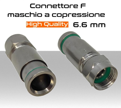 [SACP36] Connettore F a compressione per cavo coassiale da 6.6 mm grado di protezione IP68 MicroTek CP36799325