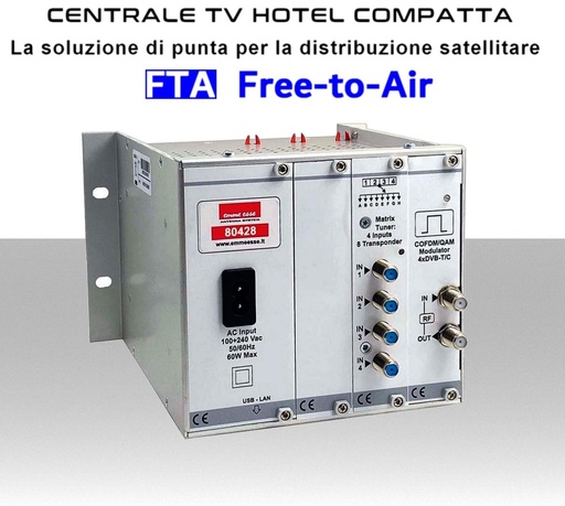 [SA80428] Centrale TV Hotel 16 canali satellitari centralizzati per servizi gratuiti modello Emme Esse 80428  