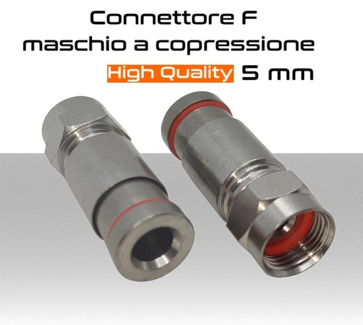 [SACP37] Connettore F a compressione per cavo coassiale da 5 mm grado di protezione IP68 MicroTek CP36799321