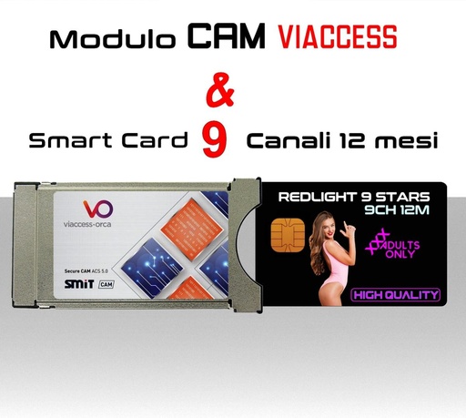 [SA0059-0040] Cam Viaccess completa di smart card Pay-TV erotica 9 canali 12 mesi trasmissioni 24/24