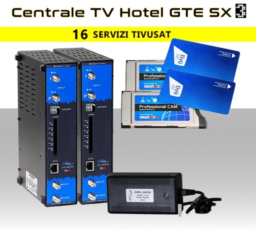 [KIT3] Centrale TV per HOTEL 16 canali Tivusat GD service