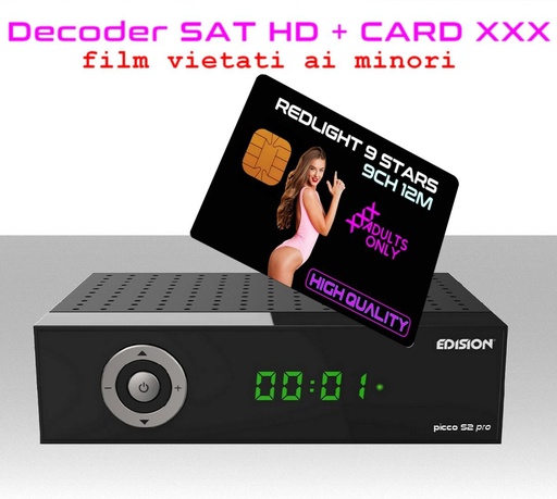 [SA2902+0040] Decoder completo di card film HD per adulti 9 canali 12 mesi 24h