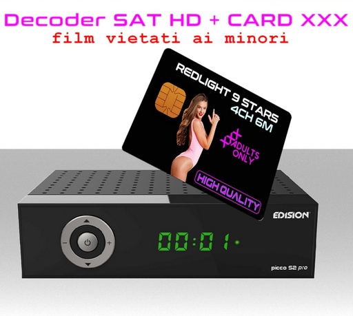 [SA2902+0054] Decoder completo di card film HD per adulti 4 canali 6 mesi 24h