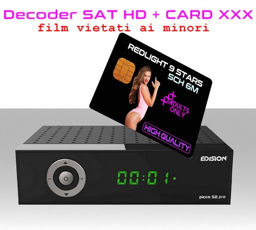 [SA2902+0042] Decoder completo di card film HD per adulti 5 canali 6 mesi 24h