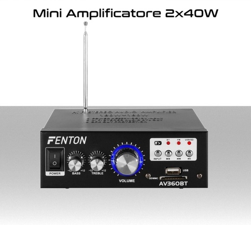 [SA04200106] Amplificatore audio stereo bluetooth radio mp3 sistema audio 2X40W (8 ohm)