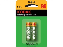 [K30955080] Kodak batterie Stilo AA Ni-MH ricaricabili ad alta capacità 2600mAh in blister da 2pz