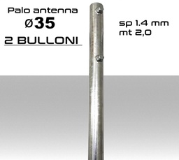 [MSPST0034] Palo antenna singolo 2 metri diametro ø 35 spessore 1,4 mm