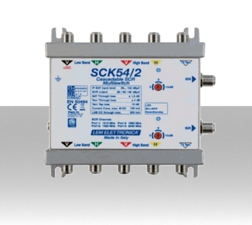[SCK54-2] Multiswitch SCR a 5 cavi, 4 frequenze SKY - Controllo automatico del guadagno ACG