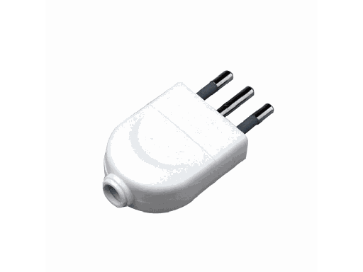 [SKU-8717] Spina 10A 2P+T con Uscita Cavo Dritta Colore Bianco