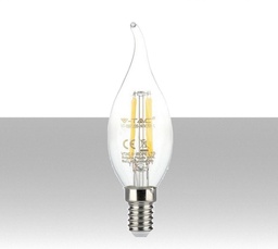 [SKU-275] Lampadina LED a candela a fiamma E14 Chip Samsung 4W Filamento 2700K
