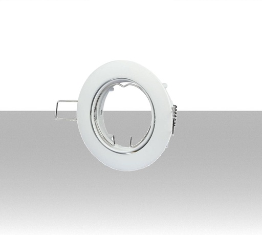 [SKU-3587] Portafaretto LED da Incasso Rotondo GU10 e GU5.3 (MR16) Colore Bianco Orientabile - Foro 74mm