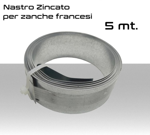 [SANAZI400505] Nastro zincato per zanca francese reggia da 5 metri 40x0.5mm