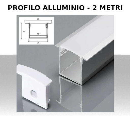 [SKU-3372] Aluminum Profile 2000*30*20MM Milky LUMEN: -