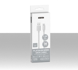 [SKU-8489] Cavo per cellulari da Micro-USB a USB 1m Ricarica Rapida 2.4A Platinum Series Cavo Antigroviglio in Corda Colore Argento