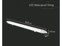 [SKU-23083] Plafoniera LED 120cm Bianco Naturale 4000K 36W 3900 Lumen Collegabile in series IP65 Impermeabile