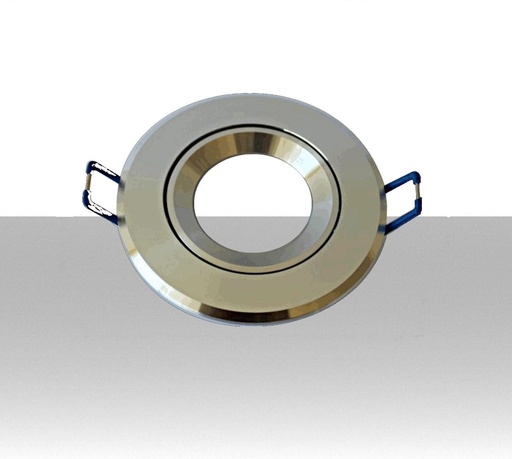 [LI-P7GU10A] Portafaretto GU10 ad incasso colore argento. Confezione da 2 pezzi - Foro: 60mm