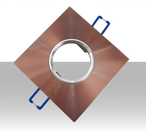 [LI-P9GU10C] Portafaretto quadrato per GU10 ad incasso colore marrone. Confezione 2Pz - Foro: 60mm