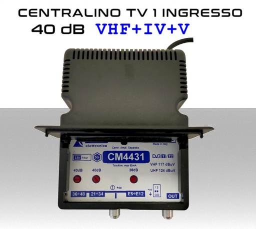 [SA2788] Centralino antenna TV da interno 1 ingresso BIII-VI-V 40dB serie Elar CM4431
