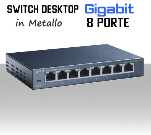[SA0455] Switch Ethernet 8 porte Gigabit Lan in metallo modello Desktop tp-link