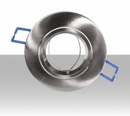 [LI-P12GU10A] Portafaretto GU10 ad incasso colore ARGENTO. Lampada orientabile. In alluminio bombato - Foro: 75mm