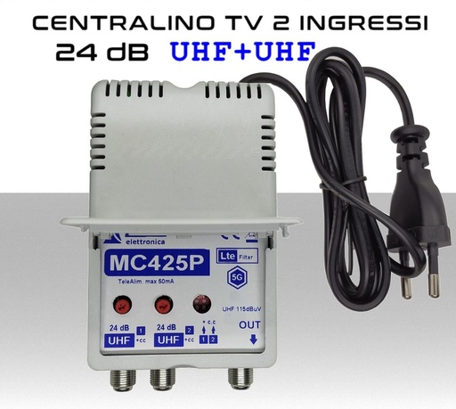 [SA2791] Centralino antenna TV da interno 2 ingressi UHF -UHF 24dB serie Elar MC425P