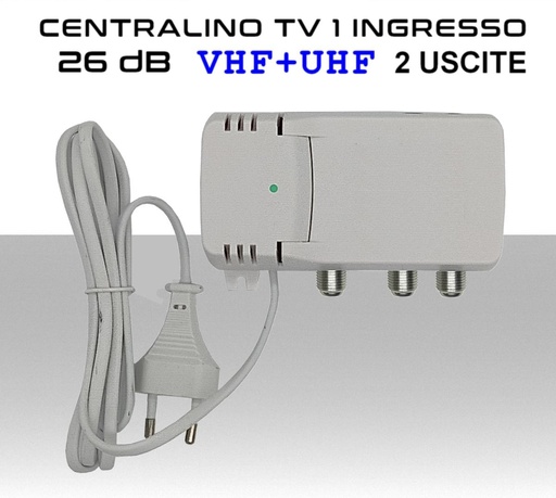 [SA2825] Centralino antenna TV da interno 1 ingresso / 2 uscite BIII-UHF 26dB serie PRO
