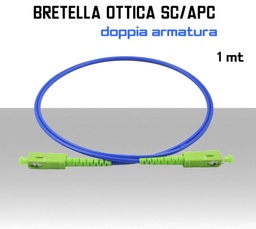 [MSBSCA001] Bretella Fibra Ottica monomodale SC/APC doppia armatura 1 metro