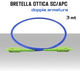 [MSBSCA003] Bretella Fibra Ottica monomodale SC/APC doppia armatura 3 metri