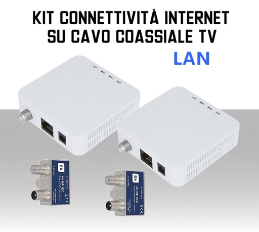 [SA1597] Estensore di segnale internet su cavo antenna coassiale TV Ekoax LAN