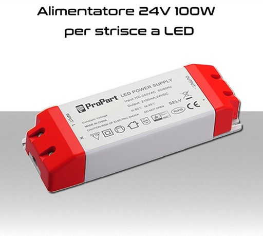 [SA0264] Alimentatore per LED 24V da 100W IP20 per interno trasformatore universale