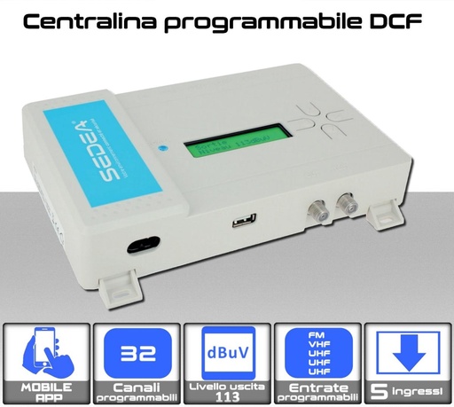 [SA0715] Centralina tv a filtri 5 ingressi programmabili con filtro LTE 700 5G SEDEA DCF