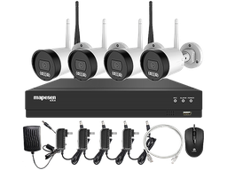 [NVR4T-3-WIFI] KIT NVR + 4 telecamere BULLET WiFi 3MP 3.6mm con riconoscimento umano e audio - TUYA *** Non disponibile ***