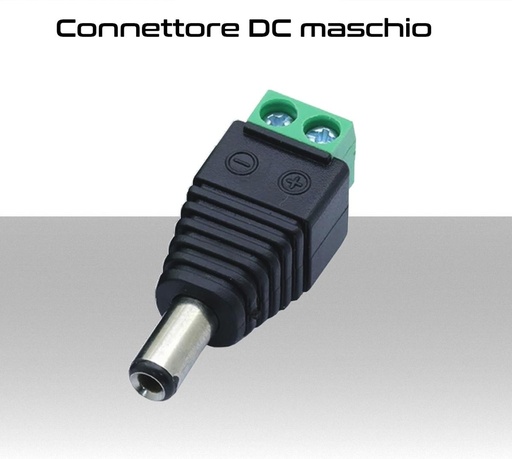 [SA0679] Connettore DC maschio  2 poli a morsetti per Telecamere e strisce LED
