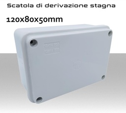 [MS53365] Scatola di derivazione stagna IP56 quadra con coperchio e viti 120x80x50mm