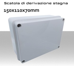 [MS83357] Scatola di derivazione stagna IP56 quadra con coperchio e viti 150x110x70mm