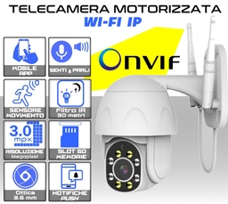 [MS2161] Telecamera motorizzata  WIFI da 3.0 mpx lente 3.6 mm IP65 con Microfono incorporato