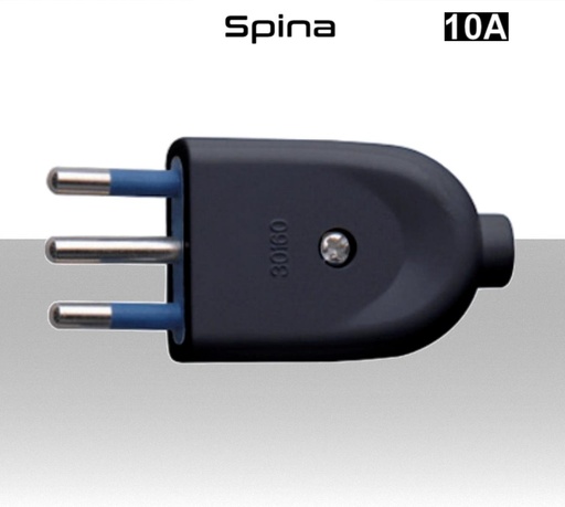 [SA0365] Spina elettrica piccola s11 assiale 10A nera